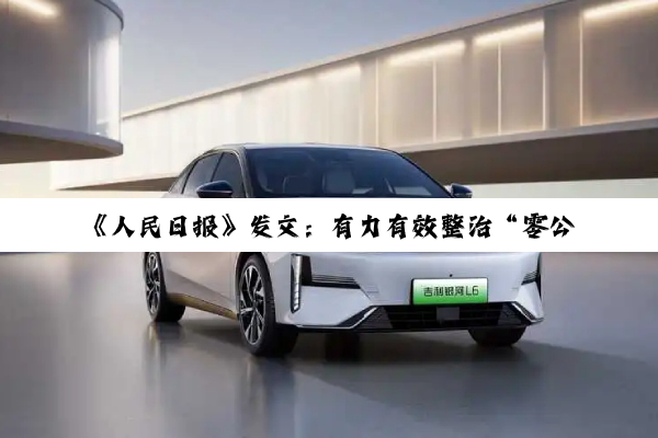 《人民日报》发文：有力有效整治“零公里二手车”