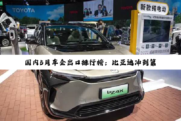 国内5月车企出口排行榜：比亚迪冲到第二 老外车主同比翻倍