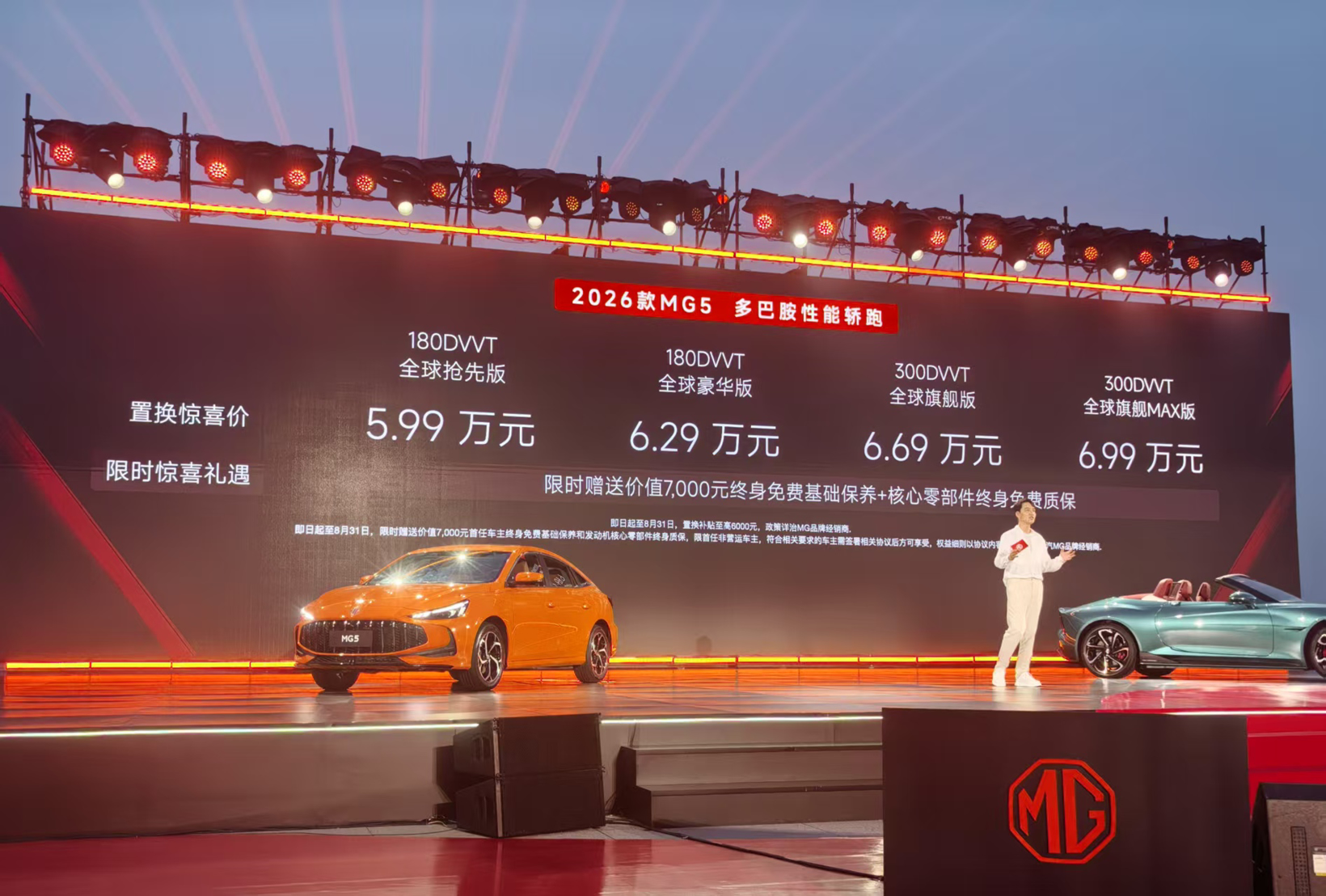 MG名爵双车齐发，2026款MG5 5.99万元起